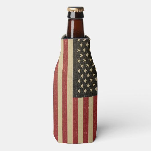 Vintage amerikanische Flagge Flaschenkühler (Flaschenvorderseite)
