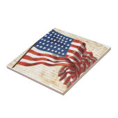 Vintage amerikanische Flagge Fliese (Seite)
