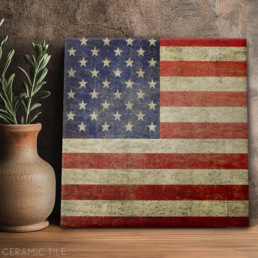 Vintage amerikanische Flagge Fliese