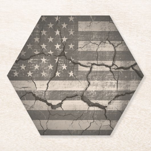 Vintage amerikanische Flagge gebrochen Untersetzer (Vorderseite)