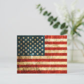 Vintage amerikanische Flagge gekratzt und abgetrag Postkarte (Stehend Vorderseite)