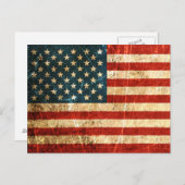 Vintage amerikanische Flagge gekratzt und abgetrag Postkarte (Vorne/Hinten)