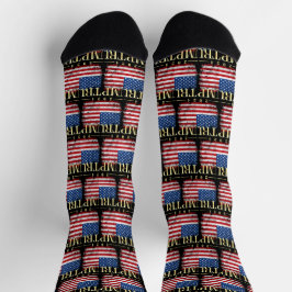 Vintage amerikanische Flagge Gold Trump 2024 Socken