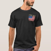 Vintage amerikanische Flagge Gold Trump 2024 T-Shirt (Vorderseite)