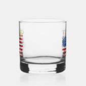 Vintage amerikanische Flagge Gold Trump 2024 Whiskyglas (Links)