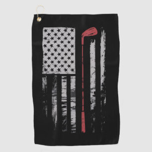 Vintage-Amerikanische-Flagge-Golfschläger-Geschenk Golfhandtuch