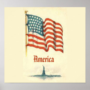Vintage amerikanische Flagge Gratitude Poster
