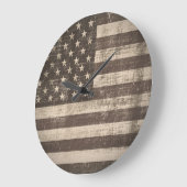 Vintage amerikanische Flagge Große Wanduhr (Winkel)
