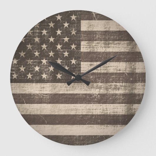 Vintage amerikanische Flagge Große Wanduhr (Vorderseite)