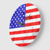 Vintage amerikanische Flagge Große Wanduhr (Winkel)