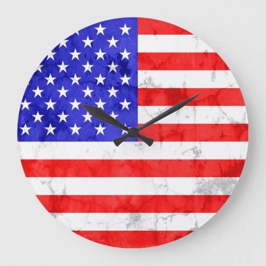 Vintage amerikanische Flagge Große Wanduhr (Vorderseite)