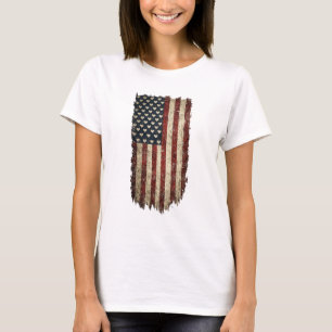 Vintage-Amerikanische-Flagge-Herzen-patriotisches- T-Shirt