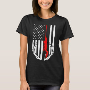 Vintage amerikanische Flagge Hirschjagd Campinglie T-Shirt