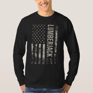 Vintage-amerikanische-Flagge-Holzfäller T-Shirt