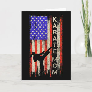 Vintage amerikanische Flagge Karate Mama Karateka  Karte