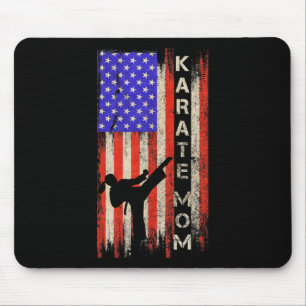 Vintage amerikanische Flagge Karate Mama Karateka Mousepad