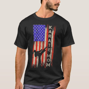 Vintage amerikanische Flagge Karate Mama Karateka T-Shirt