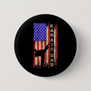 Vintage amerikanische Flagge Karate Vater Karateka Button