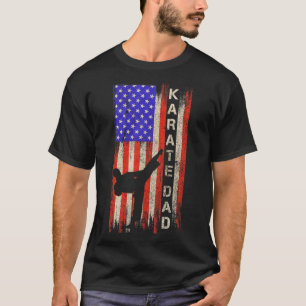 Vintage amerikanische Flagge Karate Vater Karateka T-Shirt