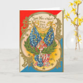 Vintage amerikanische Flagge Karte (Gelbe Blume)