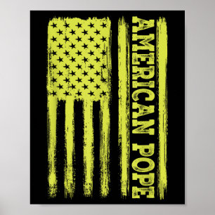 Vintage-Amerikanische-Flagge-Katholisch-Erstamerik Poster