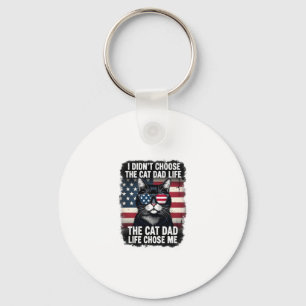 Vintage amerikanische Flagge Katze Dad Vatertag Kä Schlüsselanhänger
