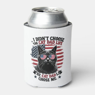 Vintage amerikanische Flagge Katze Papa Vatertag K Dosenkühler