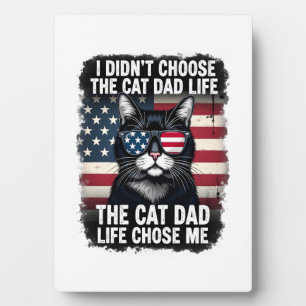 Vintage amerikanische Flagge Katze Papa Vatertag K Fotoplatte