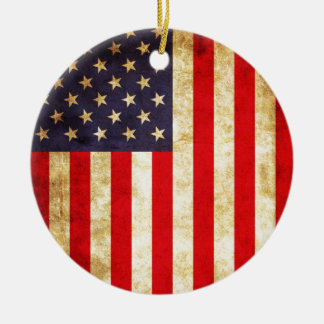 Vintage amerikanische Flagge Keramikornament