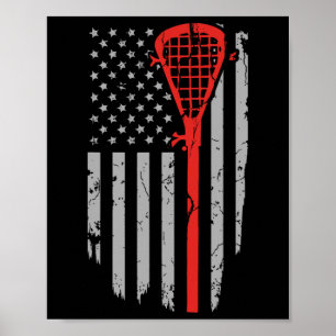 Vintage amerikanische Flagge Lacrosse Jugendkleidu Poster
