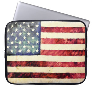 Vintage amerikanische Flagge Laptopschutzhülle