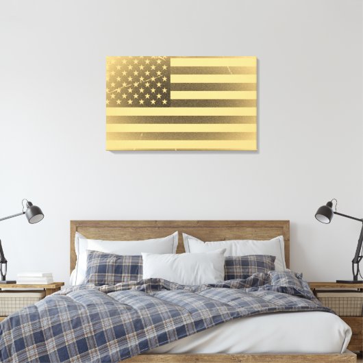 Vintage amerikanische Flagge Leinwanddruck (Insitu (Schlafzimmer))