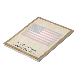 Vintage amerikanische Flagge mit individuellem Tex Notizblock