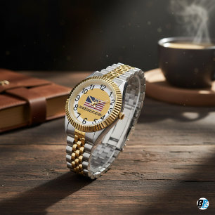 Vintage amerikanische Flagge mit "Make Great Again Armbanduhr