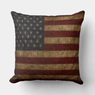 Vintage-amerikanische Flagge mit Patina Kissen