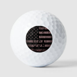 VINTAGE amerikanische Flagge mit schwarzem und ros Golfball