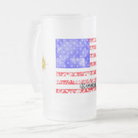 Vintage amerikanische Flagge mit Sternexplosionen