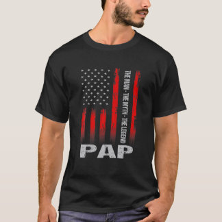 Vintage amerikanische Flagge Pap Man Myth Legend V T-Shirt