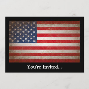 Vintage-amerikanische Flagge patriotisches Design Einladung