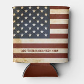 Vintage amerikanische Flagge Personalisiert Kann k Dosenkühler (Vorderseite)