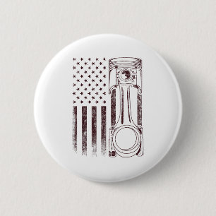 Vintage amerikanische Flagge Pistole Funny Muscle Button