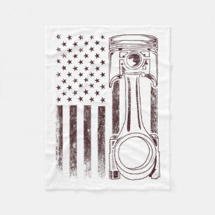 Vintage amerikanische Flagge Pistole Funny Muscle Fleecedecke