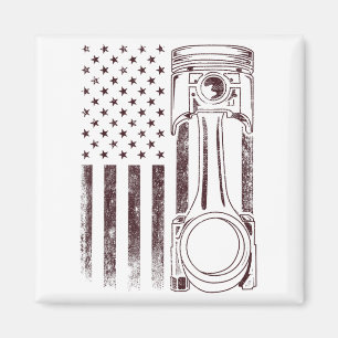 Vintage amerikanische Flagge Pistole Funny Muscle Magnet