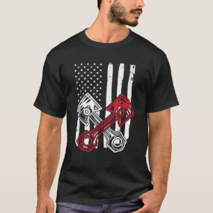 Vintage amerikanische Flagge Pistole Funny Muscle T-Shirt