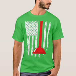 Vintage amerikanische Flagge Plumber 4. Juli Patri T-Shirt