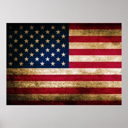 Vintage amerikanische Flagge Poster (Vorne)