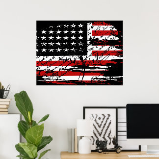 Vintage-amerikanische Flagge Poster