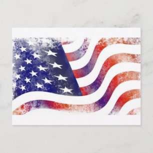 Vintage-amerikanische Flagge Postkarte