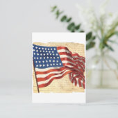 Vintage amerikanische Flagge Postkarte (Stehend Vorderseite)