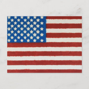 Vintage-amerikanische-Flagge-Postkarte Postkarte
